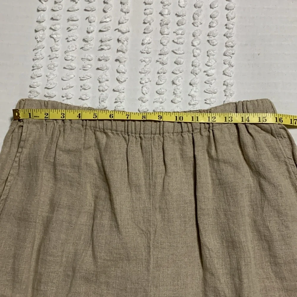 Flax Women’s 100% Linen Classic Wide-Leg Oatmeal Large Pants Lagenlook Quiet - Picture 7 of 11